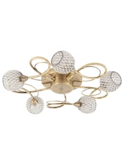 Gallery Home Antique Brass 5 Light Flush Edmonton Flush Ceiling Light - Image 8 of 8