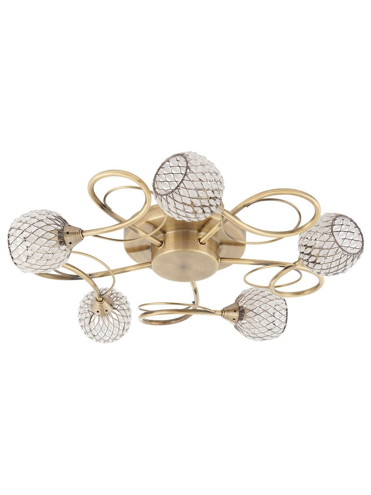 Gallery Home Antique Brass 5 Light Flush Edmonton Flush Ceiling Light - Image 8 of 8 Gallery Home Antique Brass 5 Light Flush Edmonton Flush Ceiling Light - Image 8 of 8