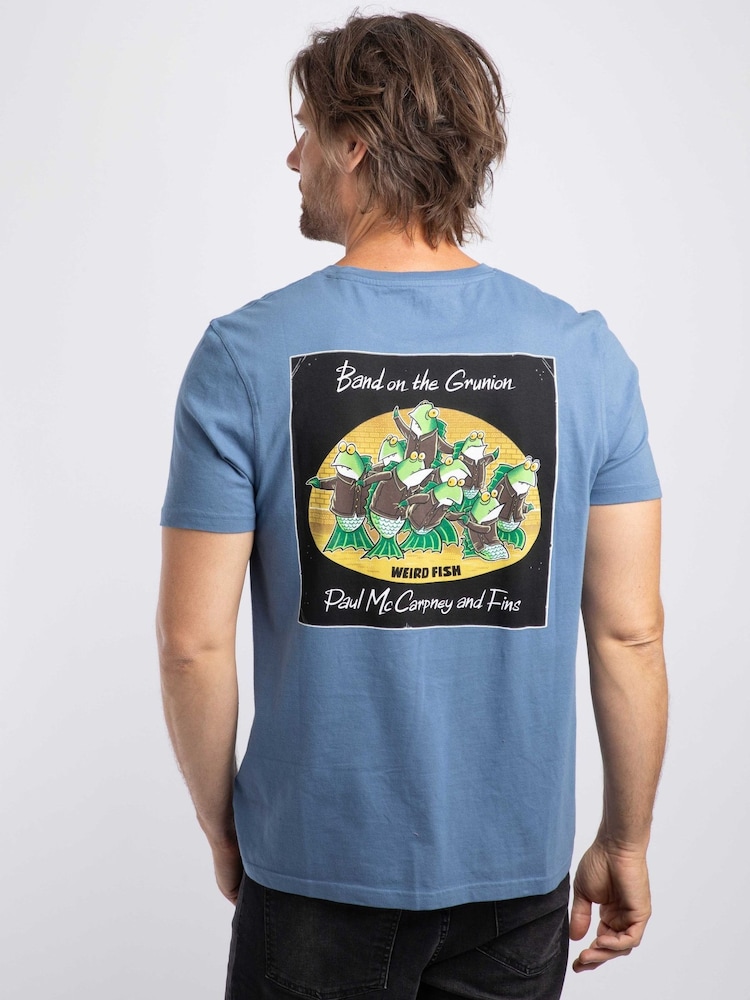 Weird Fish Blue Band On The Grunion Back Print Artist T-Shirt - Image 1 of 6 Weird Fish Blue Band On The Grunion Back Print Artist T-Shirt - Image 1 of 6