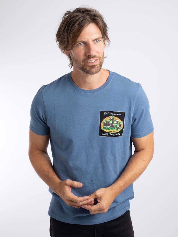 Weird Fish Blue Band On The Grunion Back Print Artist T-Shirt - Image 2 of 6 Weird Fish Blue Band On The Grunion Back Print Artist T-Shirt - Image 2 of 6
