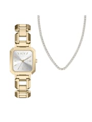 Armani Exchange Gold Three Hand Stainless Steel Watch and Necklace Set - Image 1 of 9