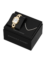 Armani Exchange Gold Three Hand Stainless Steel Watch and Necklace Set - Image 8 of 9