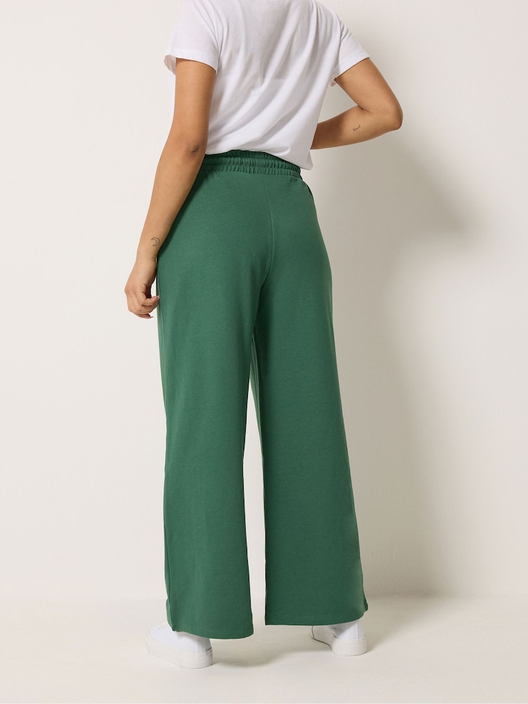 M&Co Green Petite Wide Leg Joggers - Image 2 of 6 M&Co Green Petite Wide Leg Joggers - Image 2 of 6