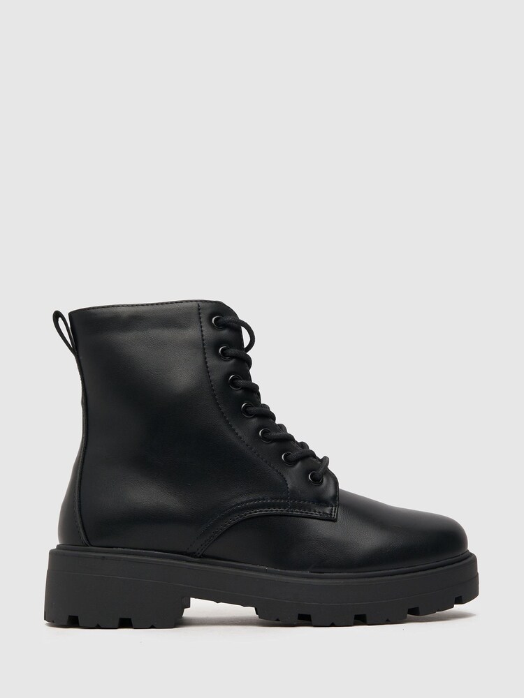 Schuh Alanna Chunky Lace-Up Black Boots - Image 1 of 2