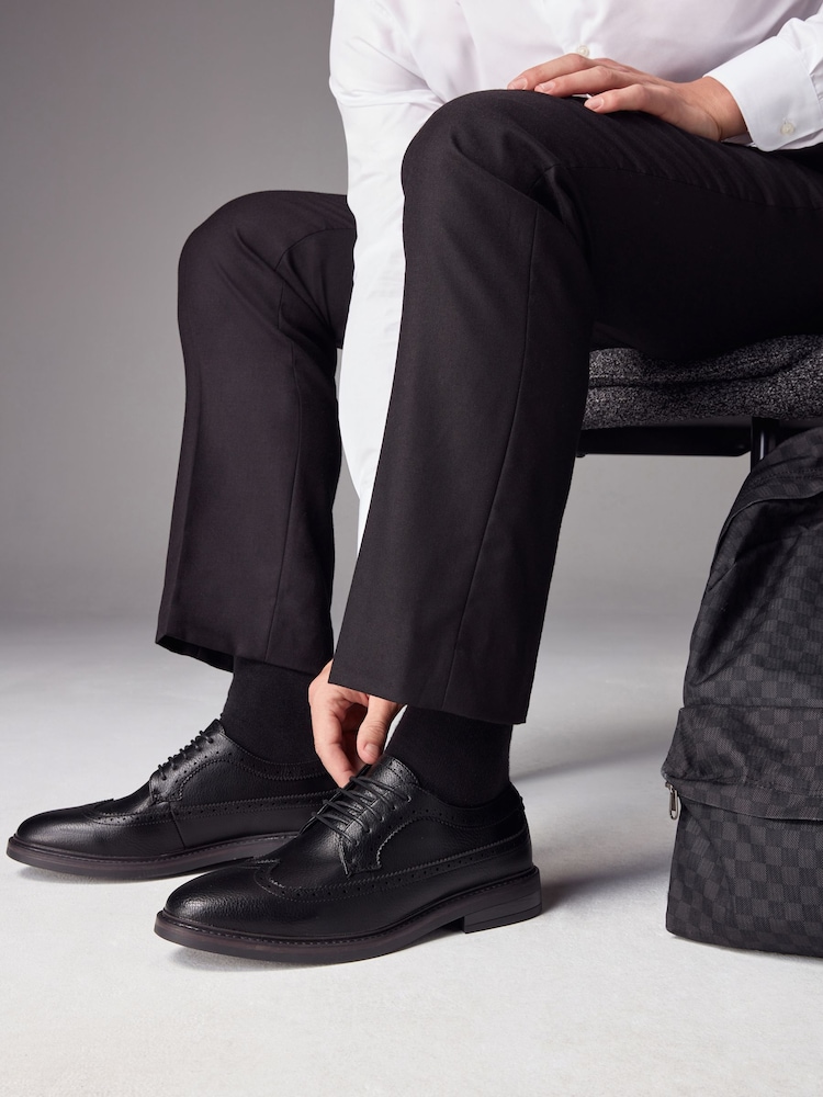 Black Wing Brogue Shoes - Image 1 of 6