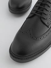 Black Wing Brogue Shoes - Image 5 of 6
