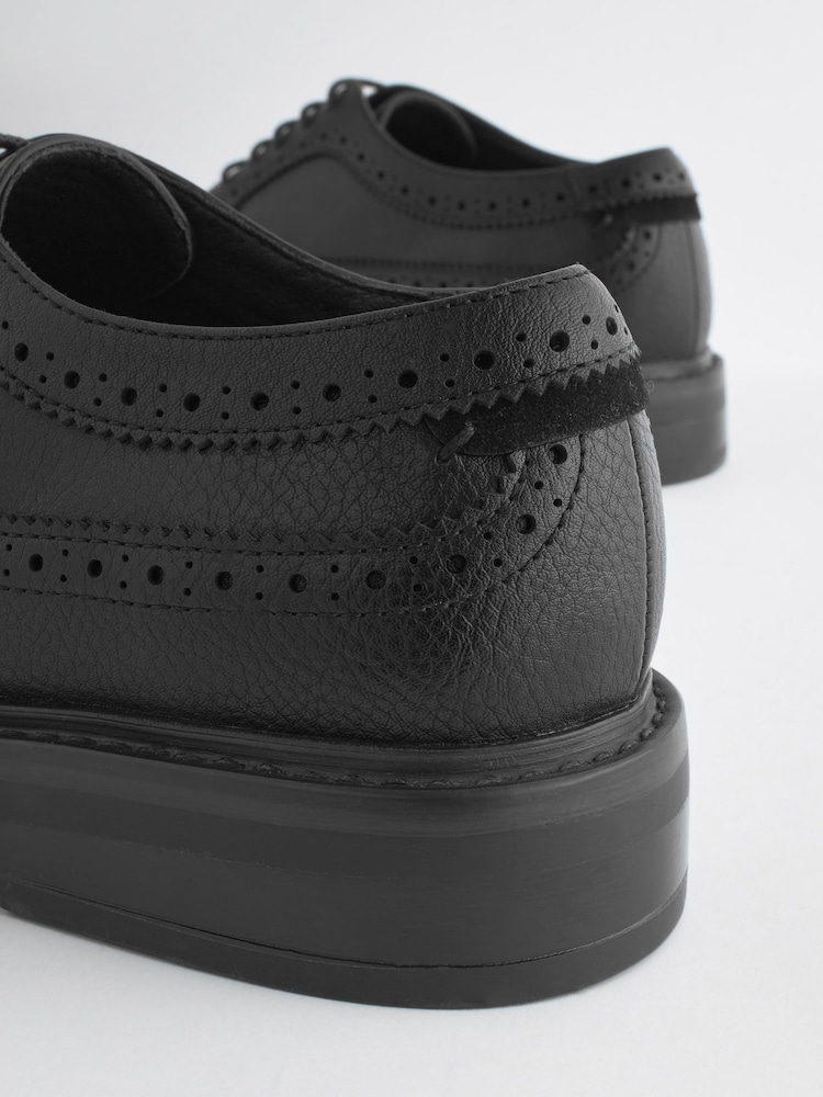 Black Wing Brogue Shoes - Image 6 of 6