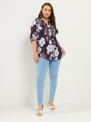 Yours Curve Purple Pintuck Blouse - Image 2 of 5