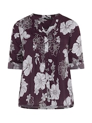 Yours Curve Purple Pintuck Blouse - Image 5 of 5