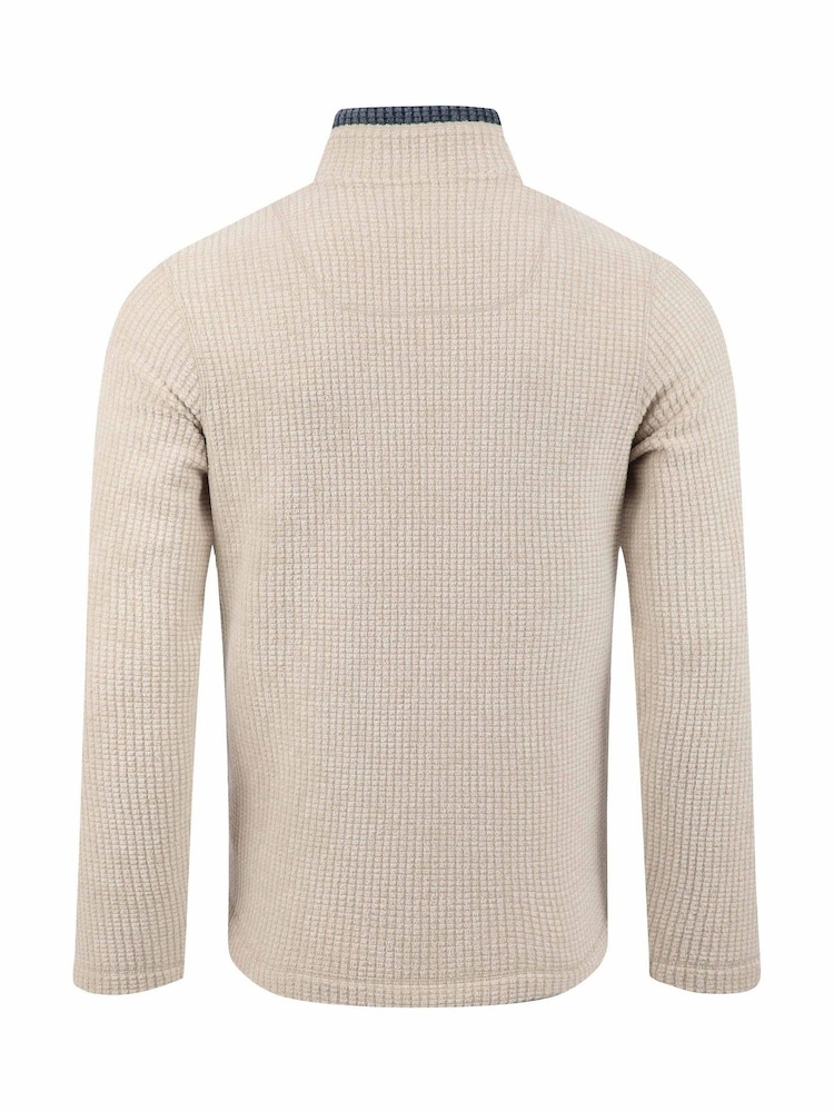 Weird Fish Cream Shires Full Zip Grid Fleece - Image 7 of 7 Weird Fish Cream Shires Full Zip Grid Fleece - Image 7 of 7