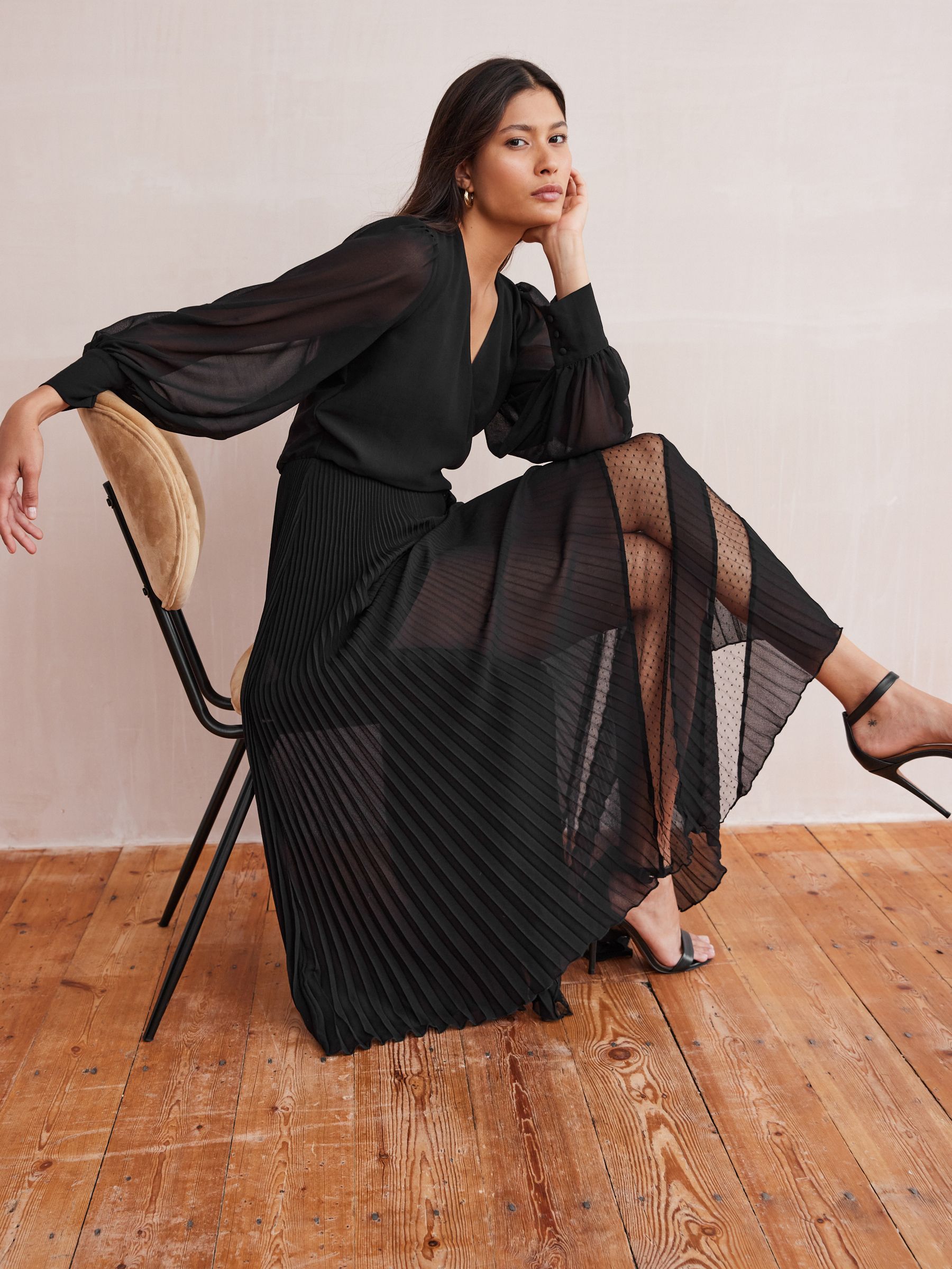 Acheter Noir Robe mi longue transparente a jupe transparente from Next Luxembourg