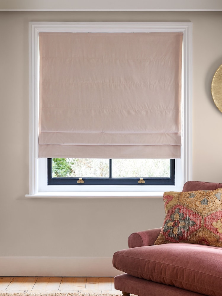 Pink/White Ready Made Blackout Roman Blind Stripe - Image 1 of 8