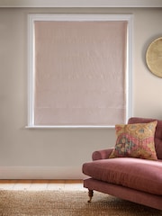 Pink/White Ready Made Blackout Roman Blind Stripe - Image 3 of 8