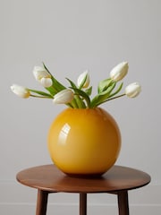 Jasper Conran London Ochre Yellow Sphere Glass Flower Vase - Image 1 of 4