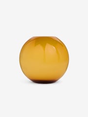 Jasper Conran London Ochre Yellow Sphere Glass Flower Vase - Image 2 of 4