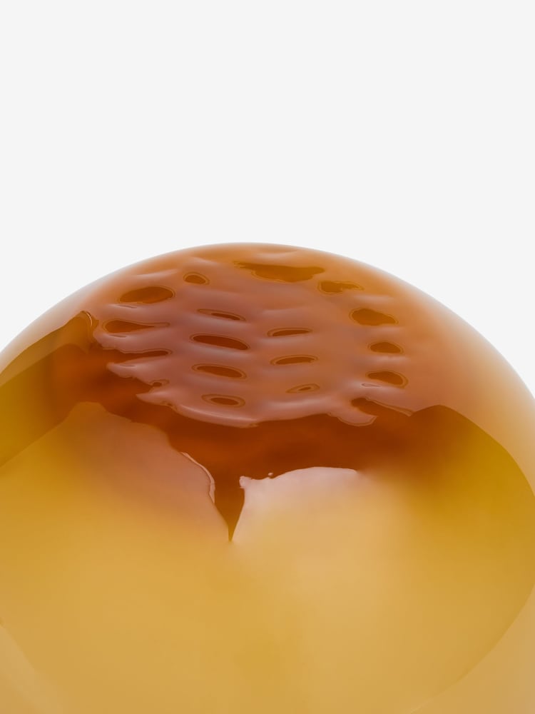 Jasper Conran London Ochre Yellow Sphere Glass Flower Vase - Image 4 of 4