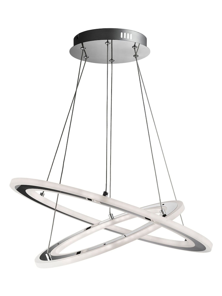 Searchlight Chrome Acacia Chrome  Frosted Acrylic 2Lt LED Ceiling Light - Image 2 of 3