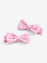 JoJo Maman Bébé Pink Pair Of Bow Clips - Image 1 of 1