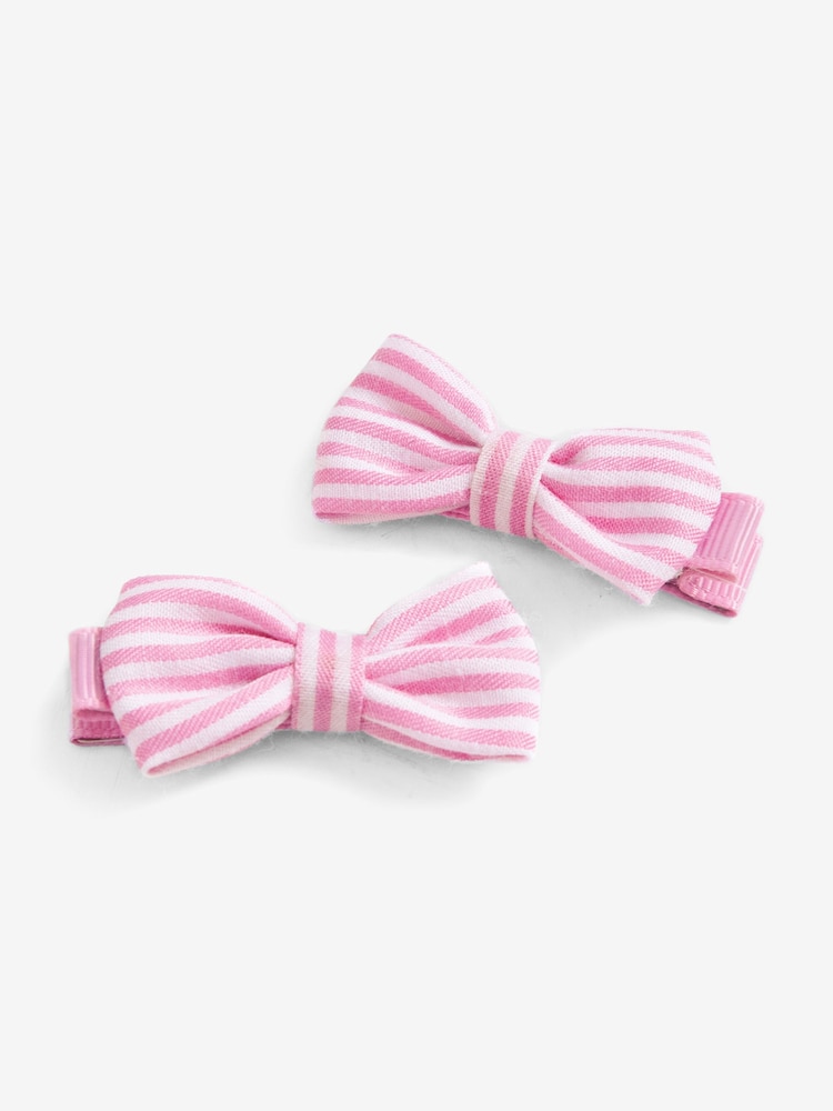 JoJo Maman Bébé Pink Pair Of Bow Clips - Image 1 of 1