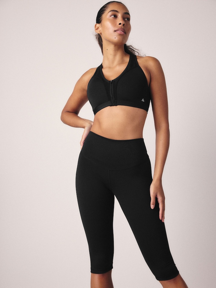 Zwart - Vormgevende halflange Dry Tech legging met hoge taille en buikcorrectie - Image 3 of 7