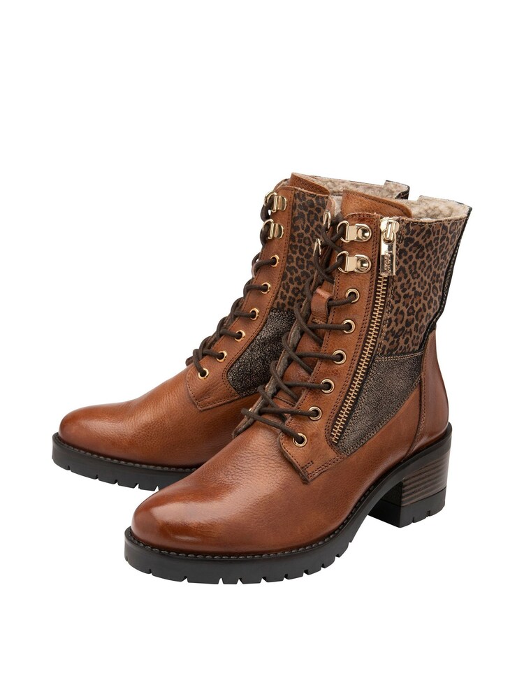 Lotus Light Brown Leather Zip-Up Ankle Boots - Image 2 of 4