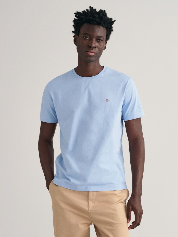 Capri-Blau - GANT – T-Shirt mit 100 % Baumwolle und Shield-Logo - Bild 1 von 5
