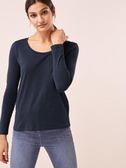 Navy Long Sleeve Crew Neck Top - Image 1 of 1