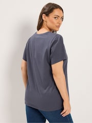Grau - Yours Curve Placement Set In Sleeve Zebra Foil T-Shirt - Bild 3 von 5
