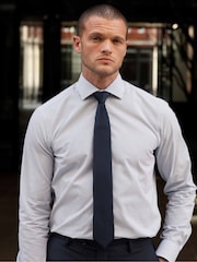Savile Row Company Blue Fine Twill Skinny Silk Tie - Image 1 of 4