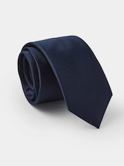 Savile Row Company Blue Fine Twill Skinny Silk Tie - Image 3 of 4