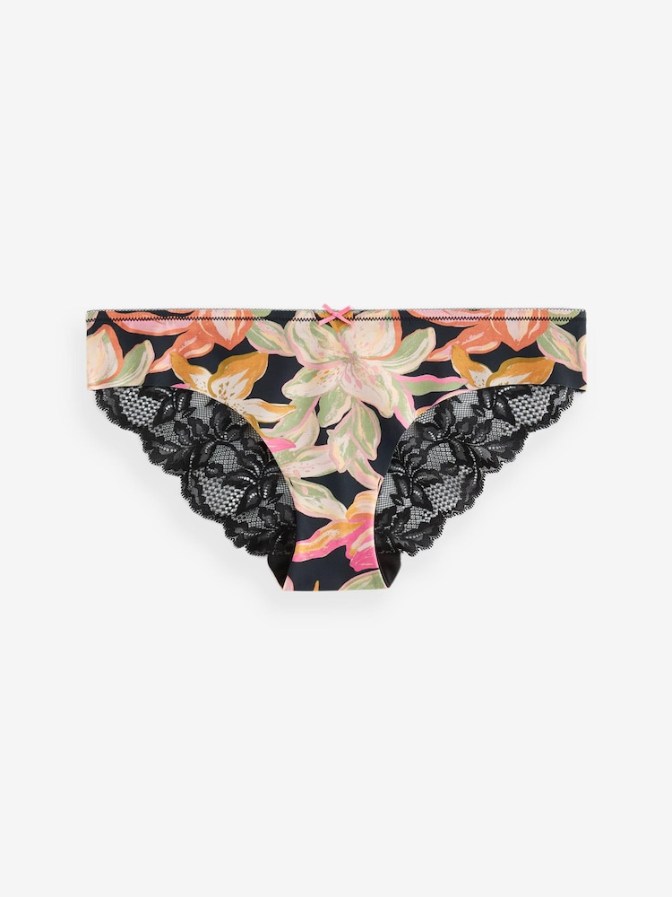Schwarz geblümt/Rosa/Creme - Nahtlose Slips mit Spitzenrückseite im 3er-Pack - Bild 5 von 5 Schwarz geblümt/Rosa/Creme - Nahtlose Slips mit Spitzenrückseite im 3er-Pack - Bild 5 von 5