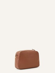 Accessorize Brown Leather Stitch Detail Camera Bag - Image 2 of 4