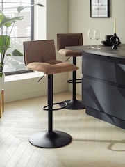 Arona Faux Leather Caramel Brown Denver Bar Stool - Image 1 of 7
