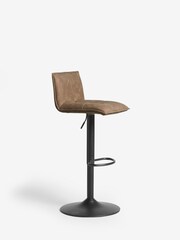 Arona Faux Leather Caramel Brown Denver Bar Stool - Image 3 of 7