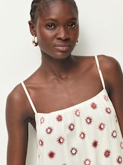 Ecru Tie Back Maxi Dress With Linen - Image 4 of 6