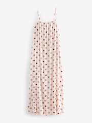 Ecru Tie Back Maxi Dress With Linen - Image 5 of 6