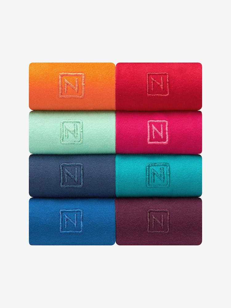 Bright Multi 8 Pack Embroidered Lasting Fresh Socks - Image 1 of 11