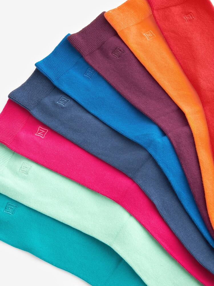 Bright Multi 8 Pack Embroidered Lasting Fresh Socks - Image 11 of 11
