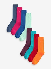 Bright Multi 8 Pack Embroidered Lasting Fresh Socks - Image 2 of 11
