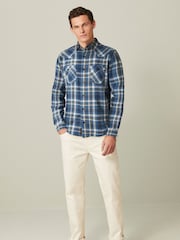 Blue Twin Pocket Check Long Sleeve Shirt - Image 2 of 9