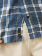 Blue Twin Pocket Check Long Sleeve Shirt - Image 5 of 9