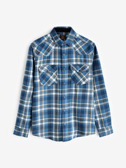 Blue Twin Pocket Check Long Sleeve Shirt - Image 7 of 9