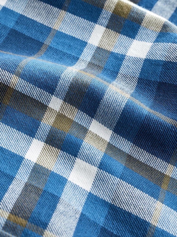 Blue Twin Pocket Check Long Sleeve Shirt - Image 9 of 9