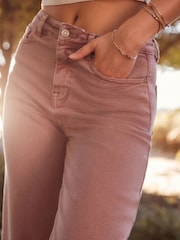 Rose Pink Cropped Wide Leg Jeans - Image 2 of 5