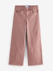 Rose Pink Cropped Wide Leg Jeans - Image 4 of 5