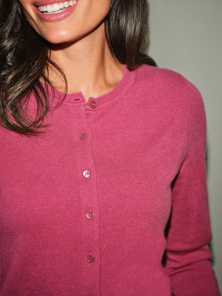 Pure Collection Crew Neck Cashmere Cardigan - Image 3 of 3