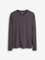 Chiné gris anthracite - Slim Fit (Slim Fit) - T-shirt à manches longues de cou d'équipage - Image 5 of 5