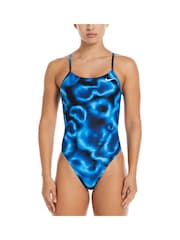 Nike Blue Tie Dye Cutout One Piece Swimsuit - Image 1 of 7
