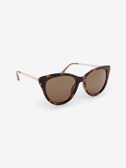 Brown/Cream Polarised Cat Eye Sunglasses - Image 3 of 6