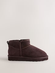 Daim marron chocolat - Bottes en fausse fourrure hydrofuge - Image 3 de 5